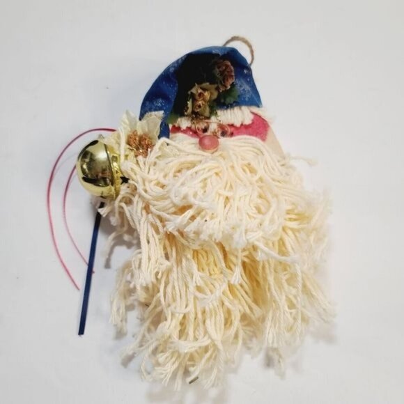 2007 Handmade Large Wood Santa Bell Christmas Tree Ornament - Picture 1 of 8
